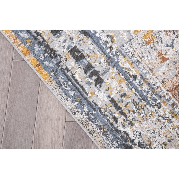 Williston Performance Blue/Gray/Orange Rug & Reviews Wayfair